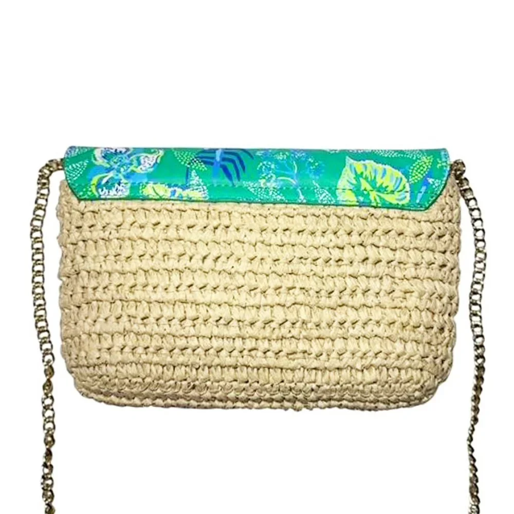 LILLY PULITZER Straw Convertible Chain Strap Crossbody Bag - Picture 7 of 10